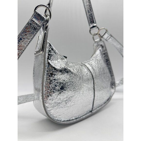 Macy's On 34th Dyanne textured small shoulder crossbody bag - Metallic silvermet - Picture 6 of 12